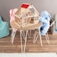 preview thumbnail 8 of 6, Dollhouse for Kids- Classic Pretend Play 2 Story Wood Playset with Furniture Accessories and Dolls by Hey! Play!