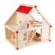 preview thumbnail 1 of 6, Dollhouse for Kids- Classic Pretend Play 2 Story Wood Playset with Furniture Accessories and Dolls by Hey! Play!