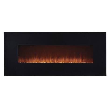 50-in. LED Wall-mounted Crystal Flame Electric Fireplace
