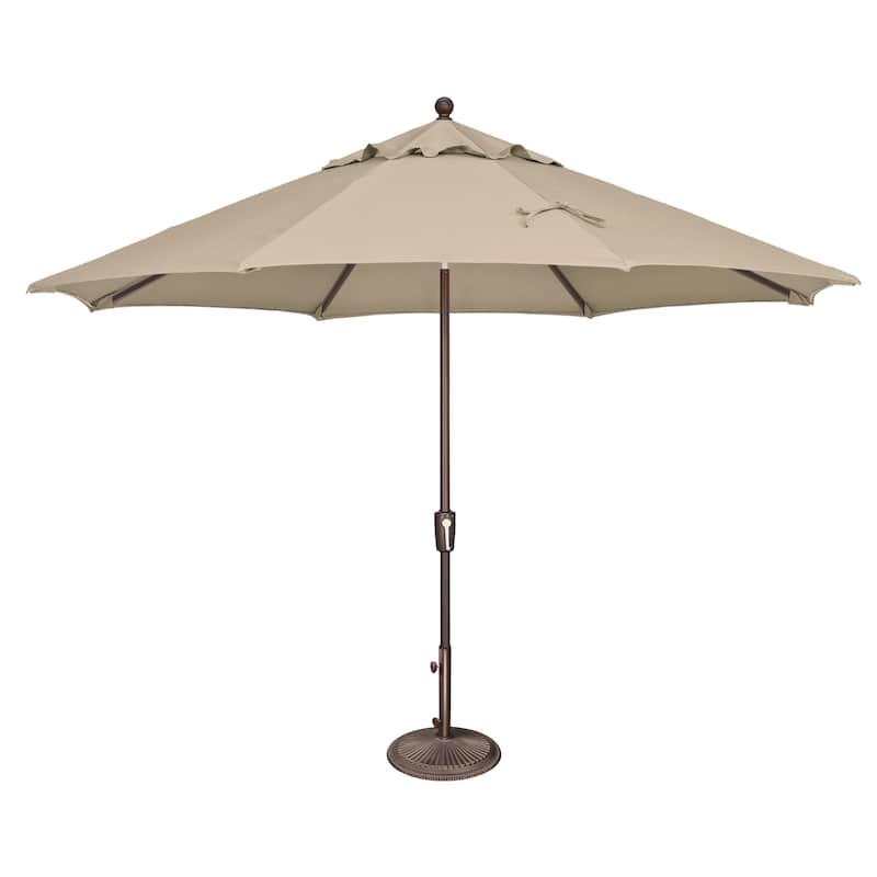 SimplyShade Catalina 11' Octagon Push Button Tilt Umbrella - Antique Beige-Sunbrella