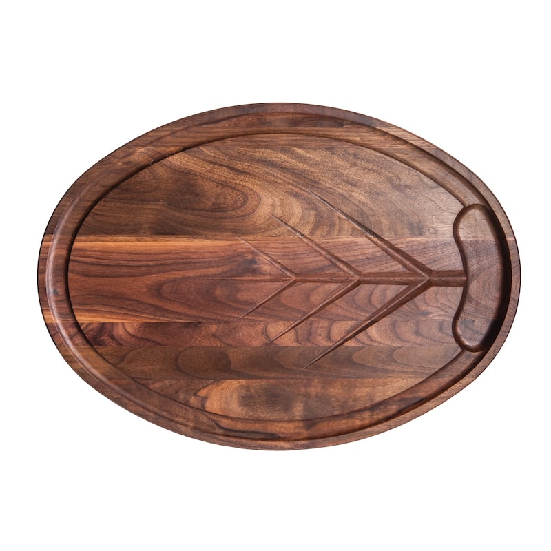 J.K. Adams 18-Inch by 13-Inch Oval Walnut Carver