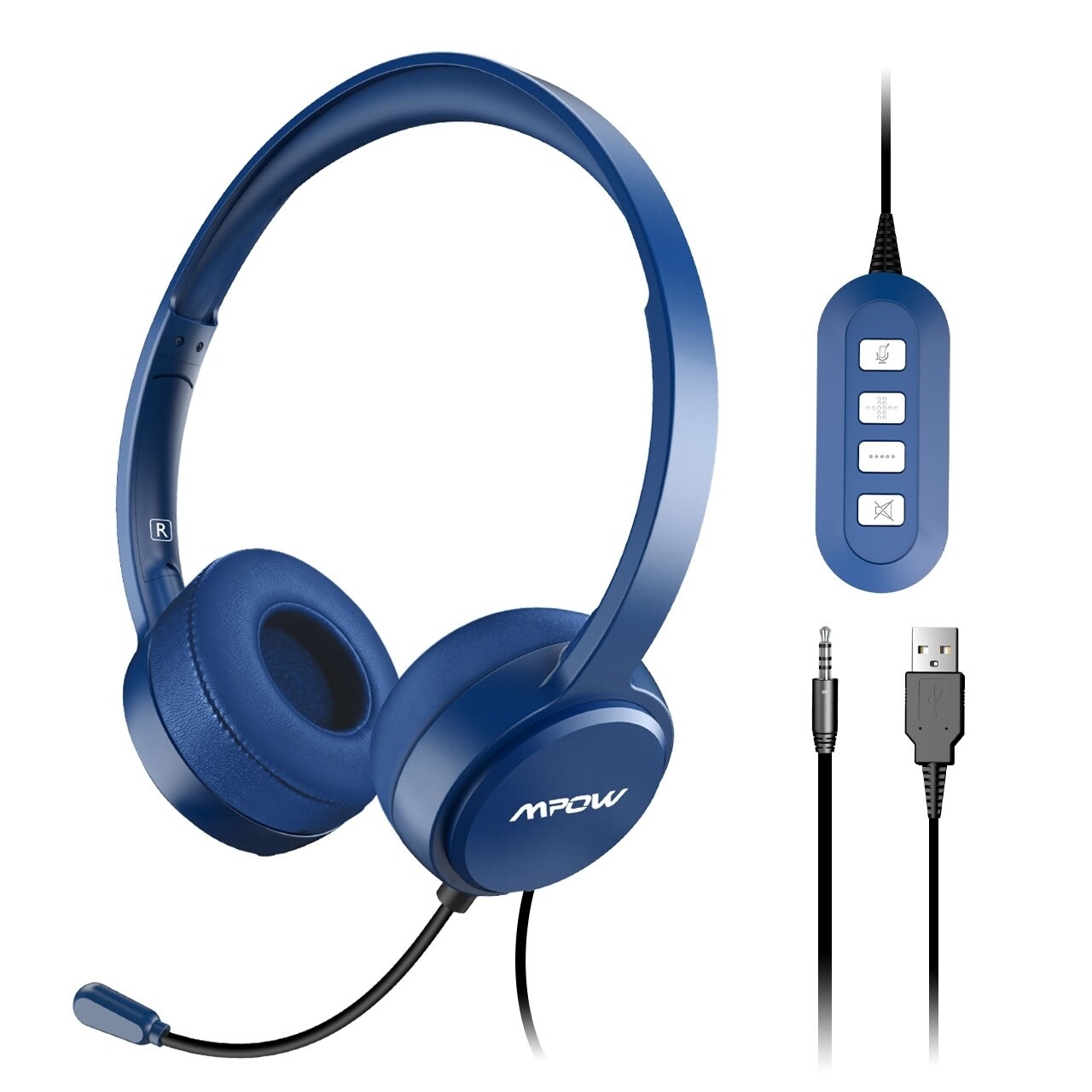 wired headphones with microphone for computer