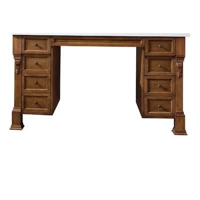 Brookfield 60 in. Makeup Table, ADA Compliant in Country Oak