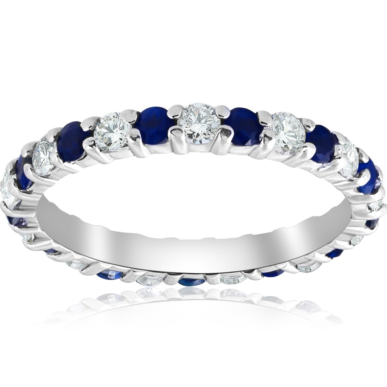 sapphire eternity band white gold