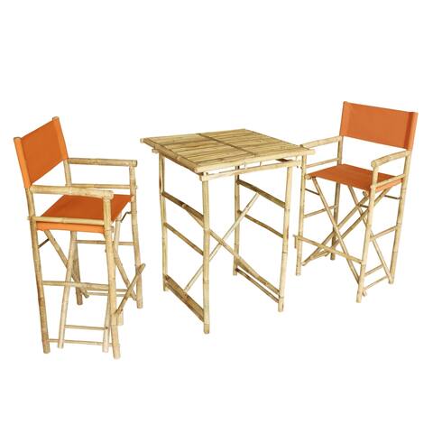Natural Pub set with 2 Pottery high director chairs & square table