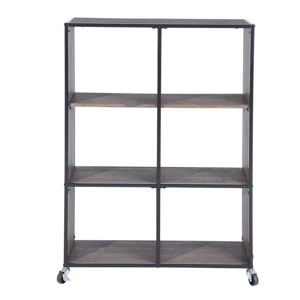 Shop Furniturer Metal Bookcase Bookshelf W Square Cube Storage