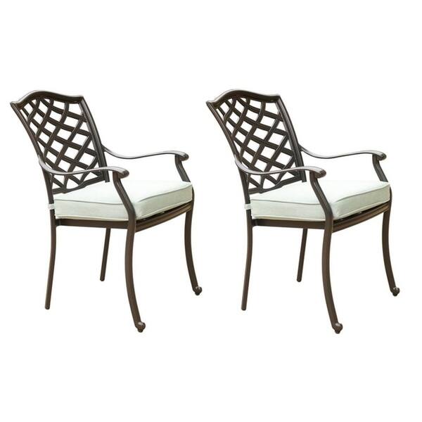 Deer Lake Aluminum Arm Chairs with Cast Slate Sunbrella Cushions (Set of 2) by Havenside Home