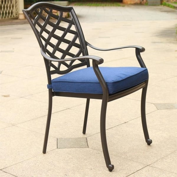 Deer Lake Aluminum Arm Chairs with Cast Slate Sunbrella Cushions (Set of 2) by Havenside Home