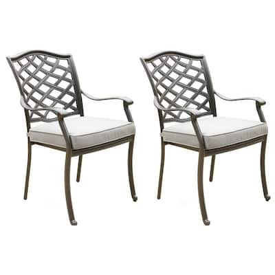 Deer Lake Aluminum Arm Chairs with Cast Slate Sunbrella Cushions (Set of 2) by Havenside Home