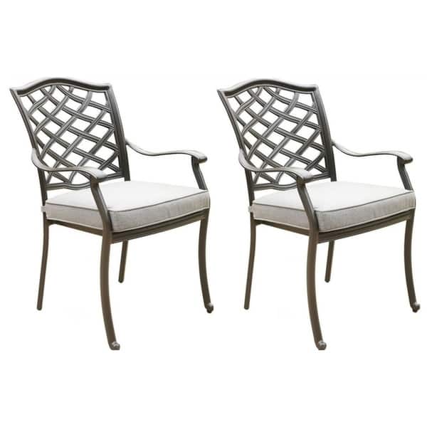 Deer Lake Aluminum Arm Chairs with Cast Slate Sunbrella Cushions (Set of 2) by Havenside Home