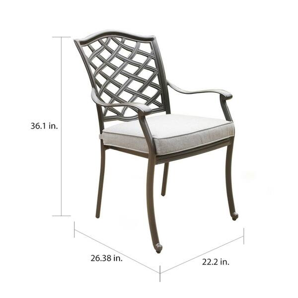 Deer Lake Aluminum Arm Chairs with Cast Slate Sunbrella Cushions (Set of 2) by Havenside Home