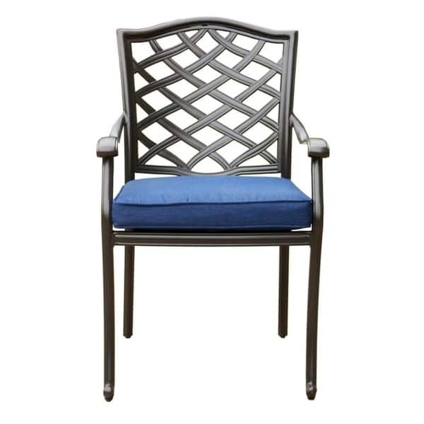 Deer Lake Aluminum Arm Chairs with Cast Slate Sunbrella Cushions (Set of 2) by Havenside Home