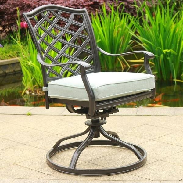 Deer Lake Aluminum Dining Swivel Chairs with Cushions (Set of 2) by Havenside Home