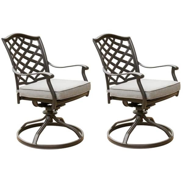 Deer Lake Aluminum Dining Swivel Chairs with Cushions (Set of 2) by