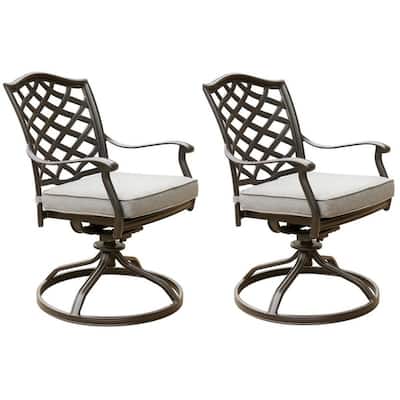 Deer Lake Aluminum Dining Swivel Chairs with Cushions (Set of 2) by Havenside Home