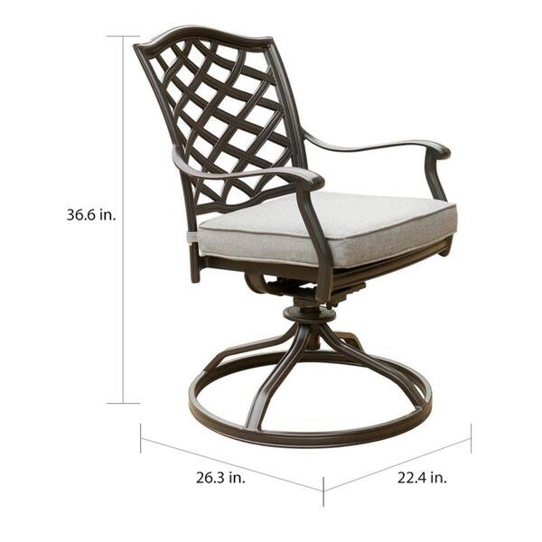 Deer Lake Aluminum Dining Swivel Chairs with Cushions (Set of 2) by Havenside Home