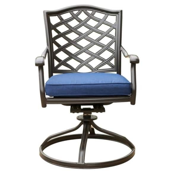 Deer Lake Aluminum Dining Swivel Chairs with Cushions (Set of 2) by Havenside Home