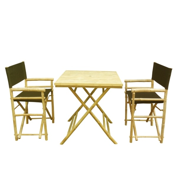 Bamboo folding table and chairs online set