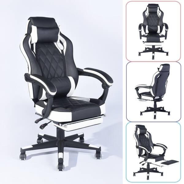 Shop Porch Den Yankton Black Ergonomic Reclining Gaming Chair