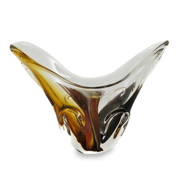 Earthtone Hand blown art glass vase