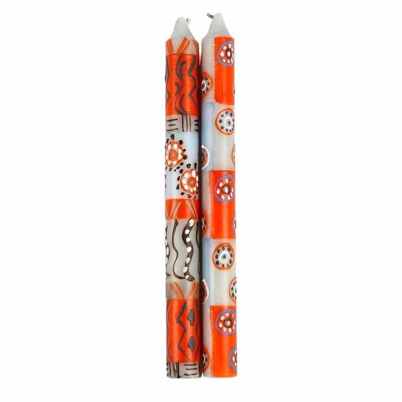 Hand Painted Candles in "Kukomo" Design (pair of tapers)