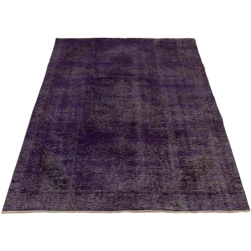 Hand-knotted Color Transition Purple Wool Rug - 5'9" x 9'1"/5'9 x 9'1