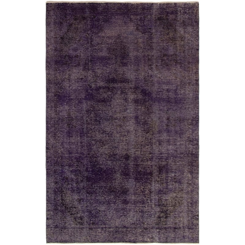 Hand-knotted Color Transition Purple Wool Rug - 5'9" x 9'1"/5'9 x 9'1