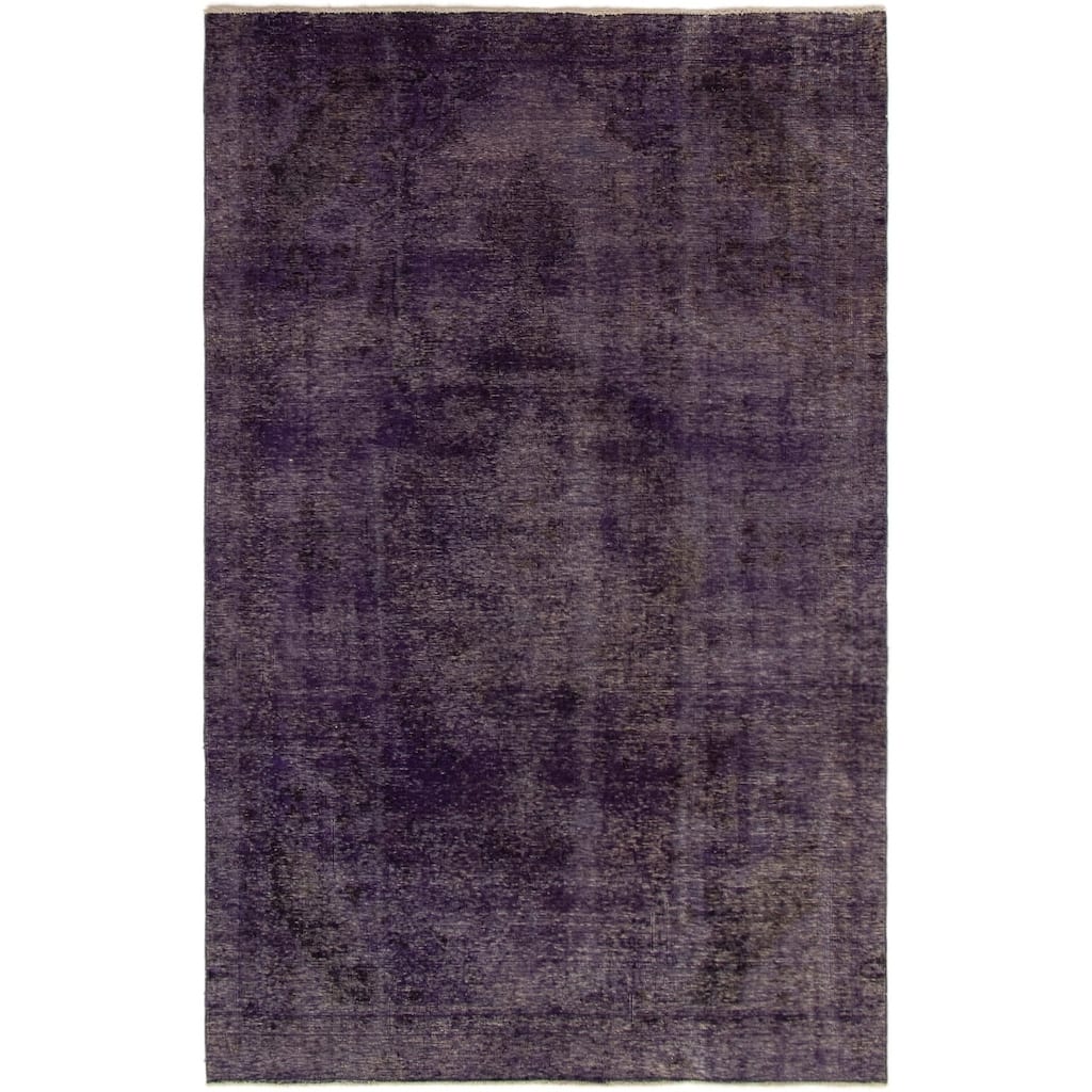 Hand-knotted Color Transition Purple Wool Rug - 5'9" x 9'1"/5'9 x 9'1