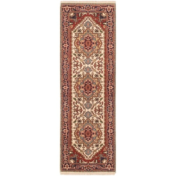 ECARPETGALLERY Hand-knotted Serapi Heritage Cream Wool Rug - 2'7 x 8'0