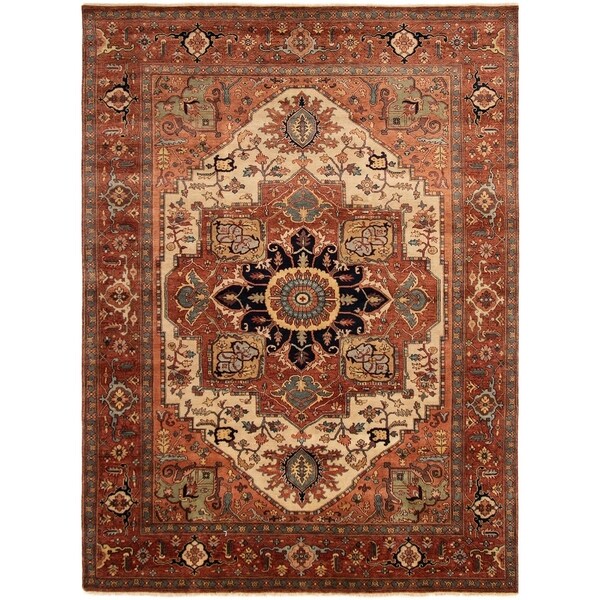 ECARPETGALLERY Hand-knotted Jules-Sultane Dark Copper Wool Rug - 9'0 x 12'2