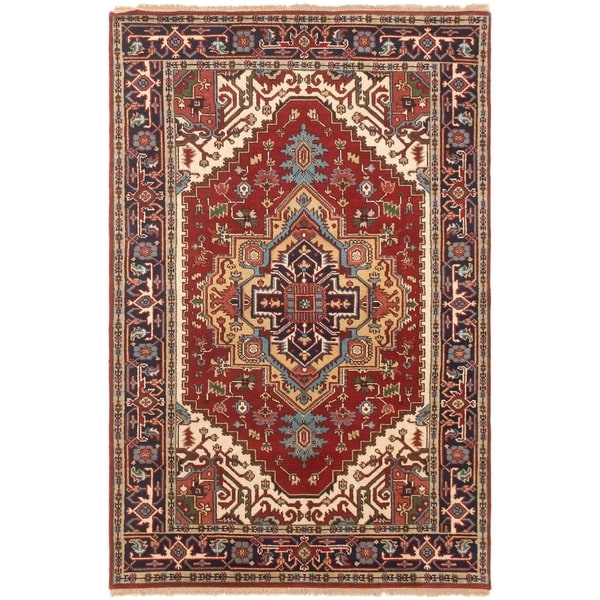 ECARPETGALLERY Hand-knotted Serapi Heritage Dark Copper Wool Rug - 4'11 x 7'8