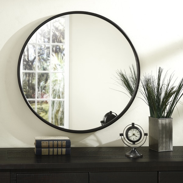 Shop Copper Grove Encamp 30-inch Round Framed Wall Mirror ...