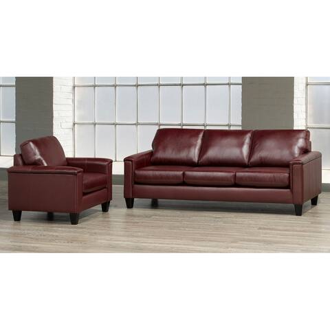 Auckland Top Grain Leather Sofa and Armchair Set