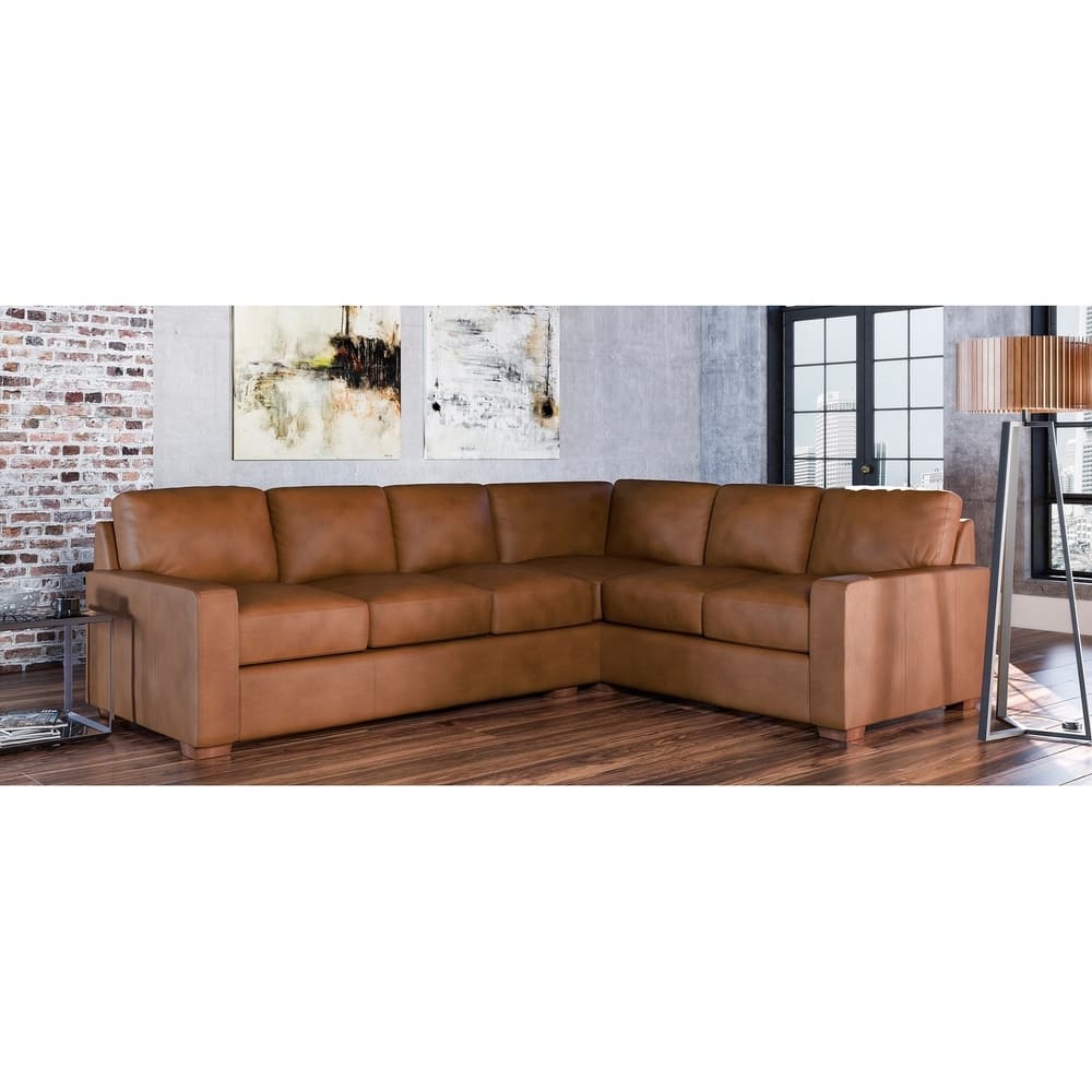 Maxim Genuine Leather Left Facing Sectional
