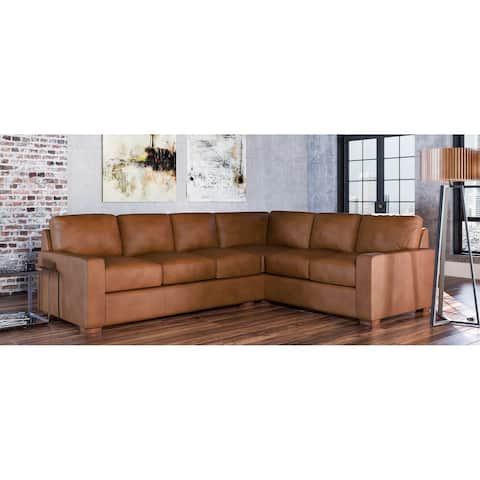 Maxim Genuine Leather Left Facing Sectional