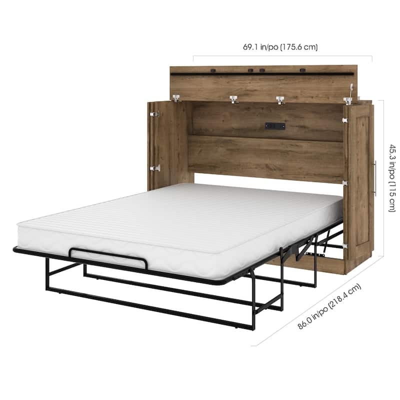 Pur by Bestar Cabinet Murphy Bed with Mattress and USB Port