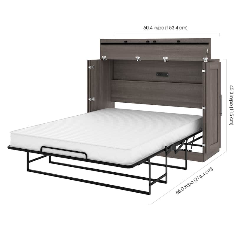 Pur by Bestar Cabinet Murphy Bed with Mattress and USB Port