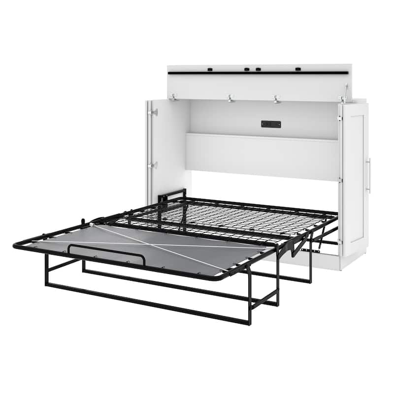 Pur by Bestar Cabinet Murphy Bed with Mattress and USB Port