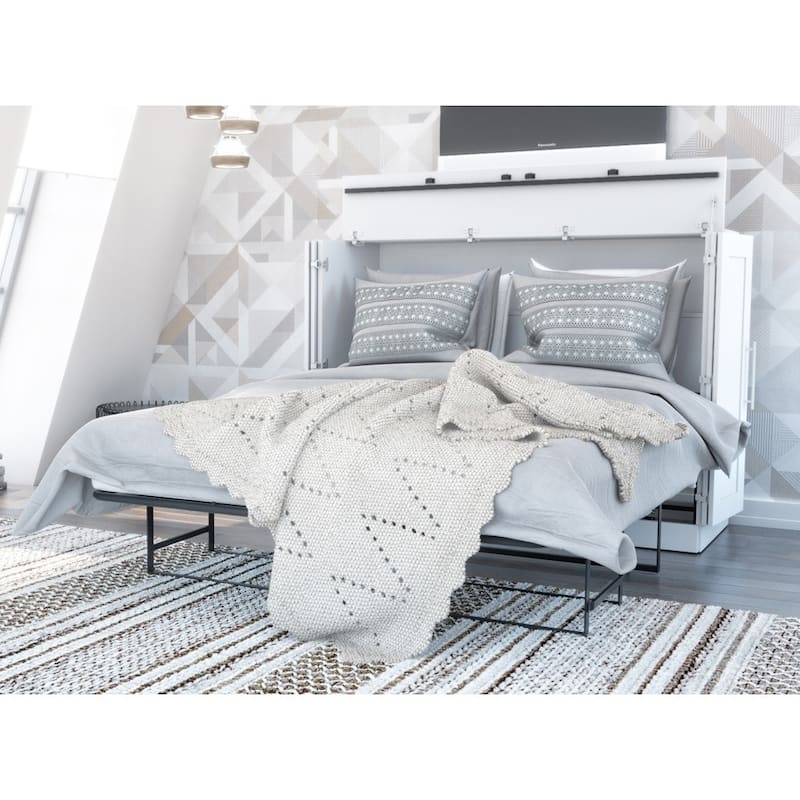 Pur by Bestar Cabinet Murphy Bed with Mattress and USB Port