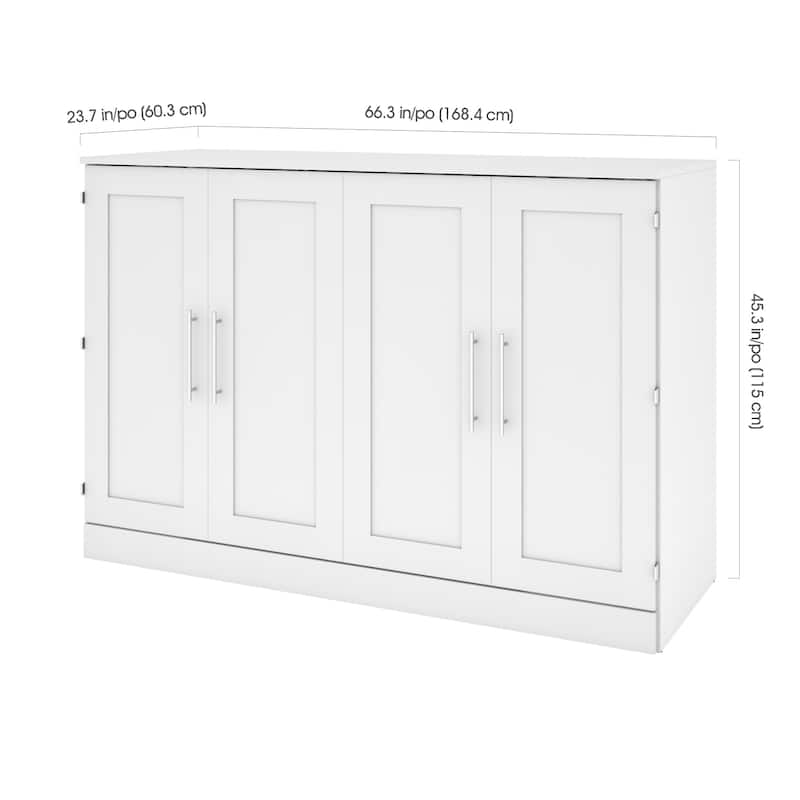 Pur by Bestar Cabinet Murphy Bed with Mattress and USB Port