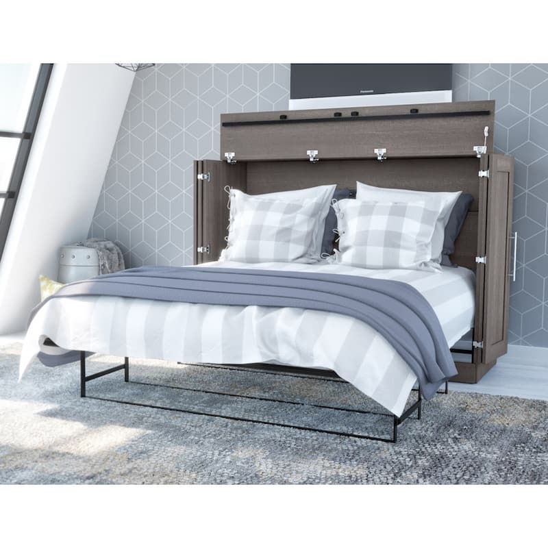 Pur by Bestar Cabinet Murphy Bed with Mattress and USB Port