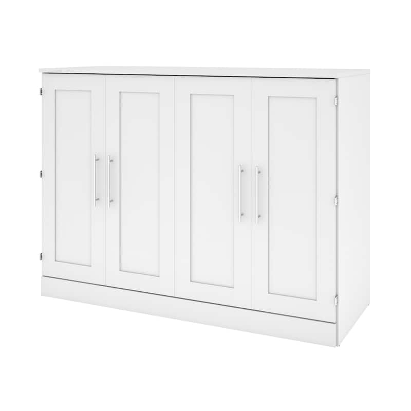 Pur by Bestar Cabinet Murphy Bed with Mattress and USB Port - White - Queen
