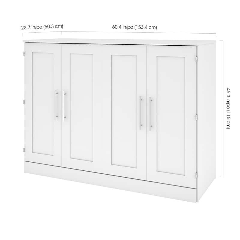 Pur by Bestar Cabinet Murphy Bed with Mattress and USB Port