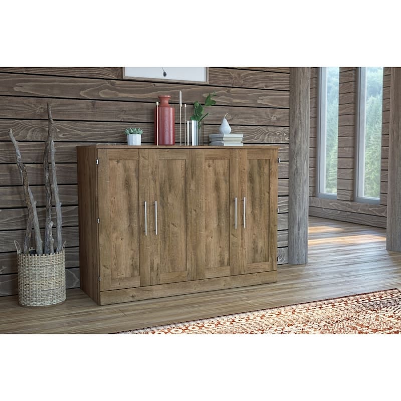 Pur by Bestar Cabinet Murphy Bed with Mattress and USB Port