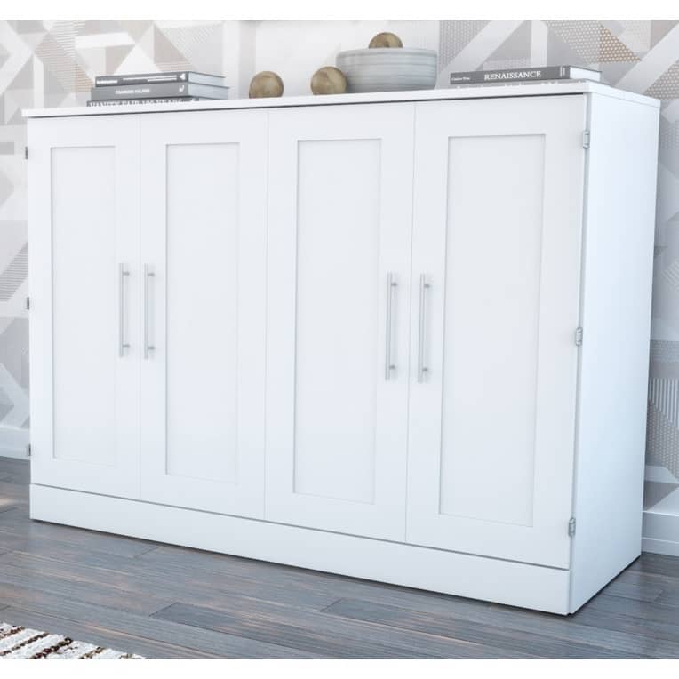 Pur by Bestar Cabinet Murphy Bed with Mattress and USB Port