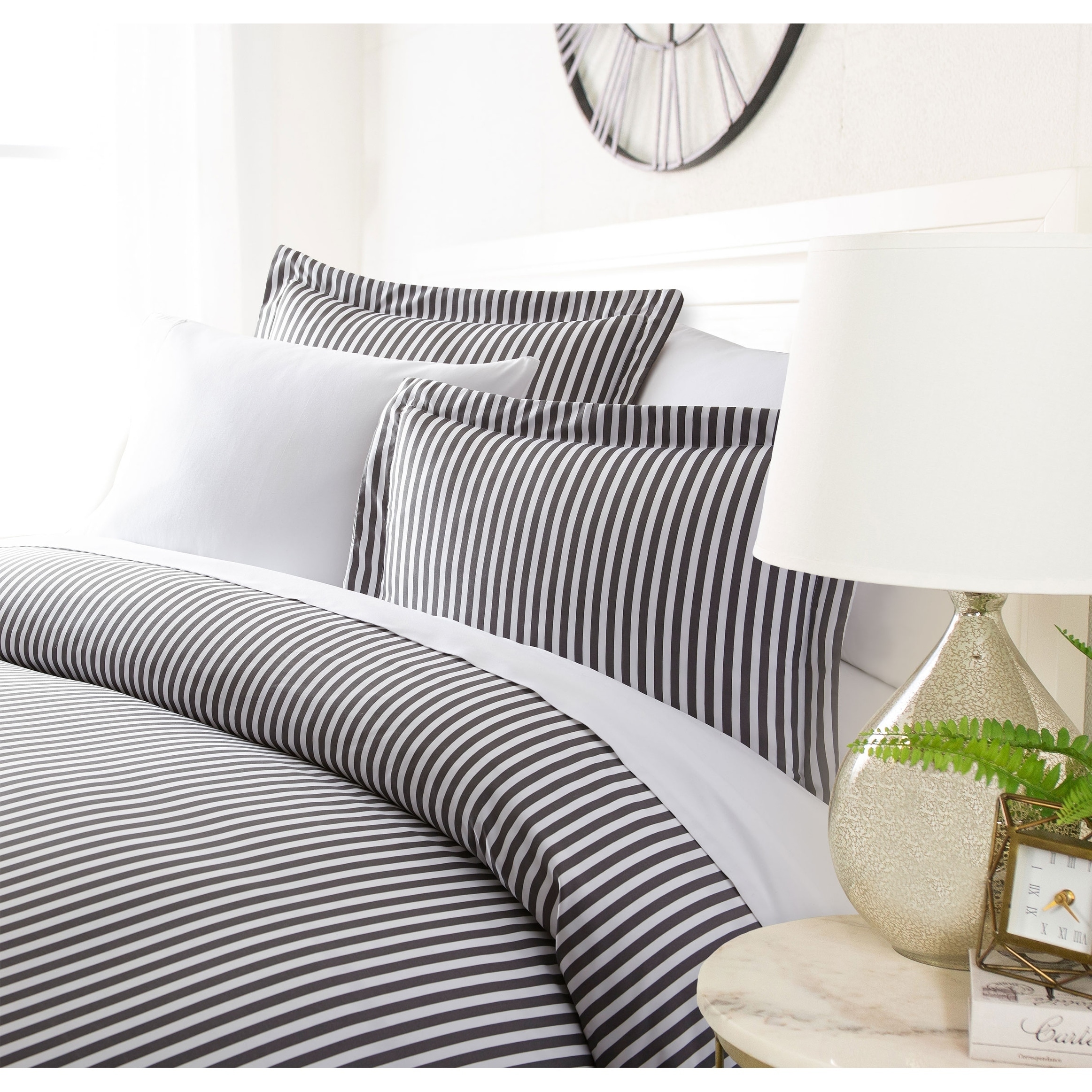 Shop Luxury Striped Night 3 Piece Duvet Cover Set By Sharon