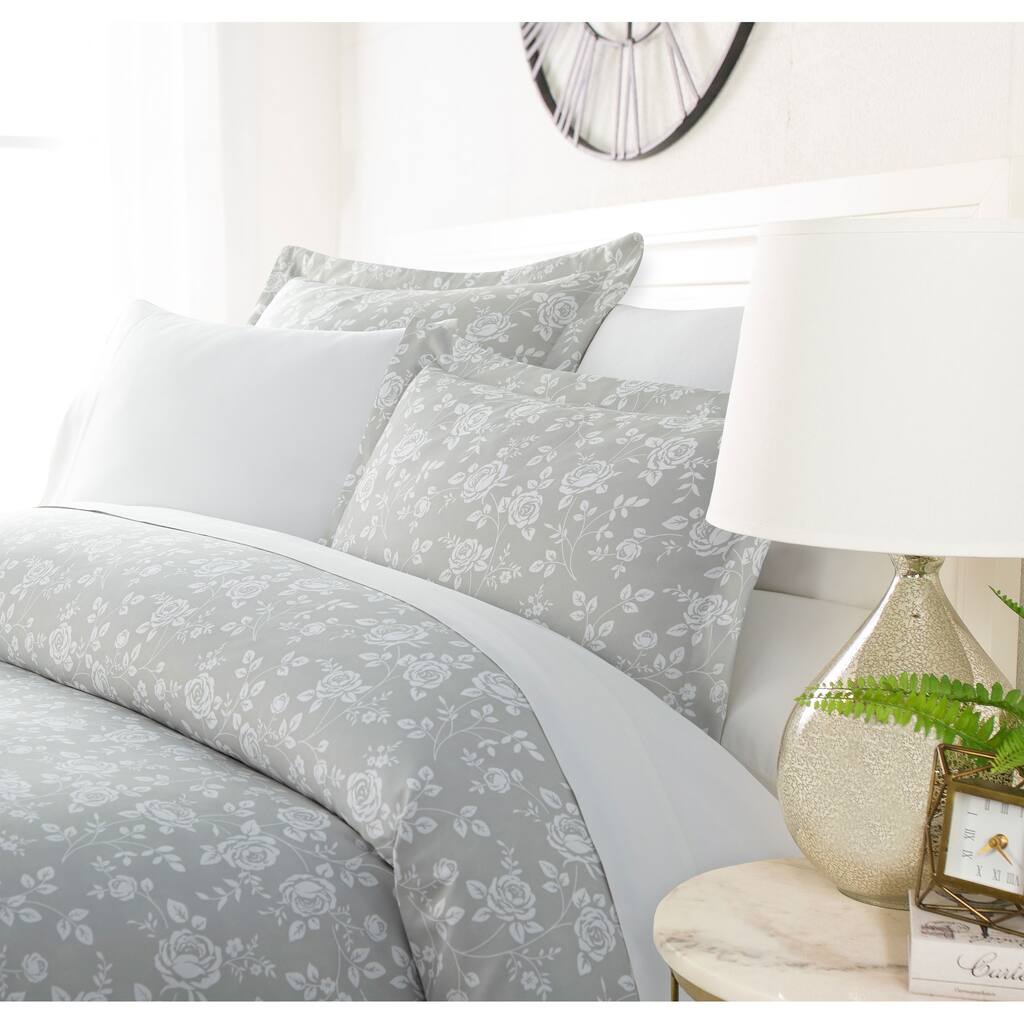 Luxury Silver Rose 3 Piece Duvet Cover Set by Simply Soft
