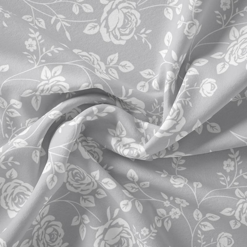 Luxury Silver Rose 3 Piece Duvet Cover Set by Simply Soft