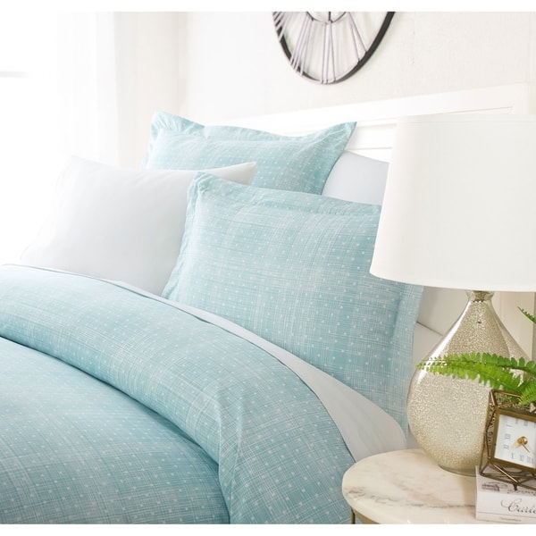 slide 2 of 4, Luxury Rustic Polka 3 Piece Duvet Cover Set Aqua - King