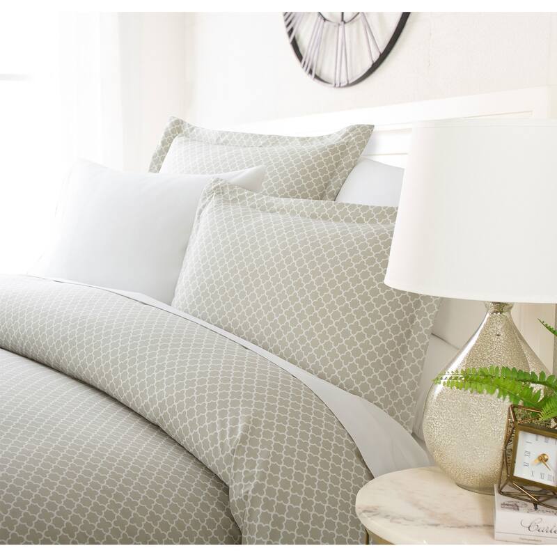 Luxury Clover 3 Piece Duvet Cover Set By Simply Soft - Grey - King